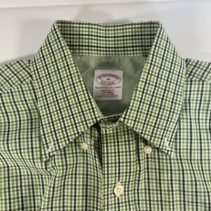 Brooks Brothers Shirt Mens Medium Green Flip Cuff Casual Business Original Polo